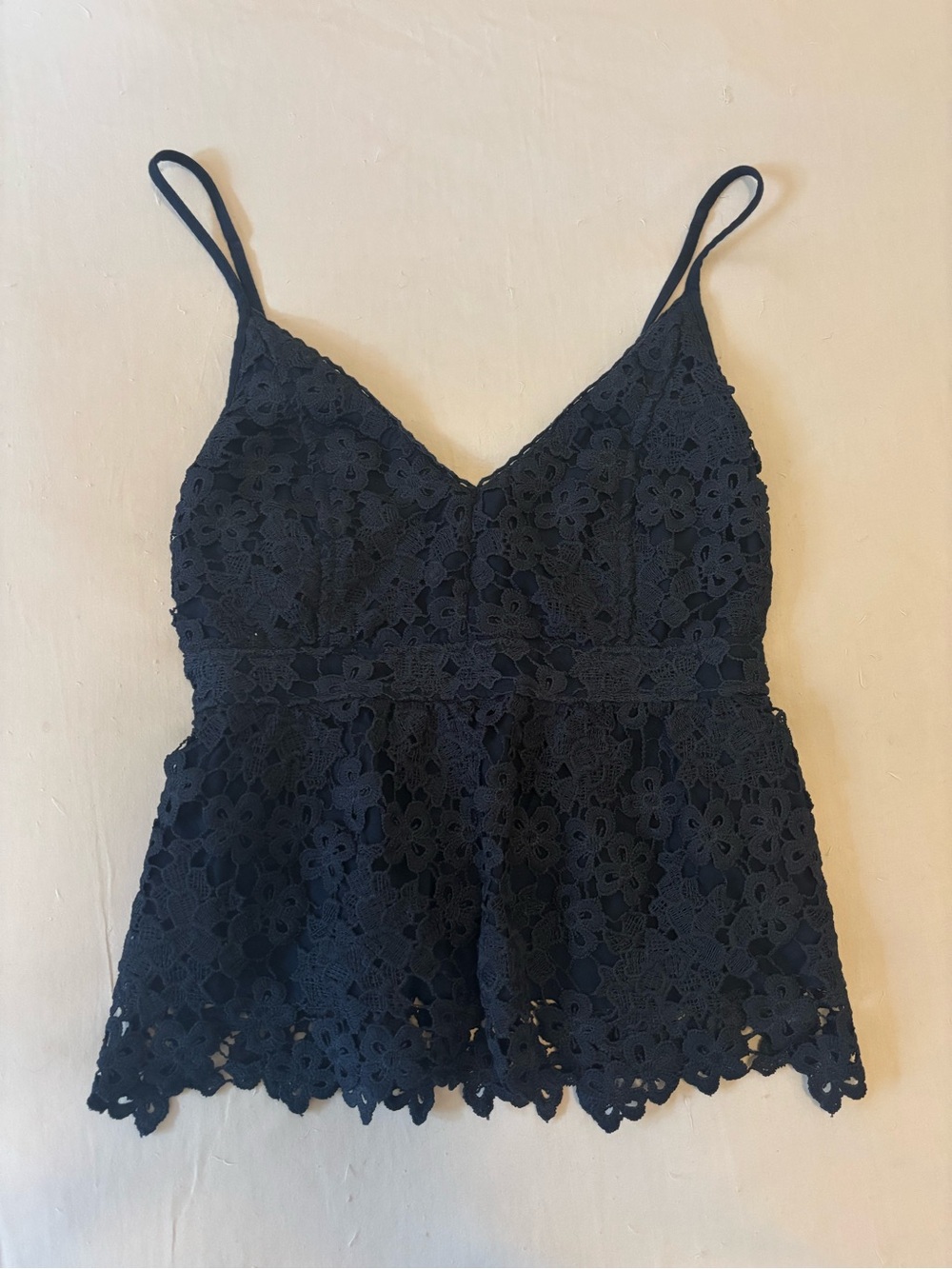 Abercrombie & Fitch Black Floral Lace V-Neck Camisole